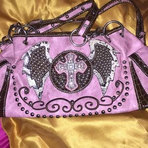 Pink Faux Leather Purse